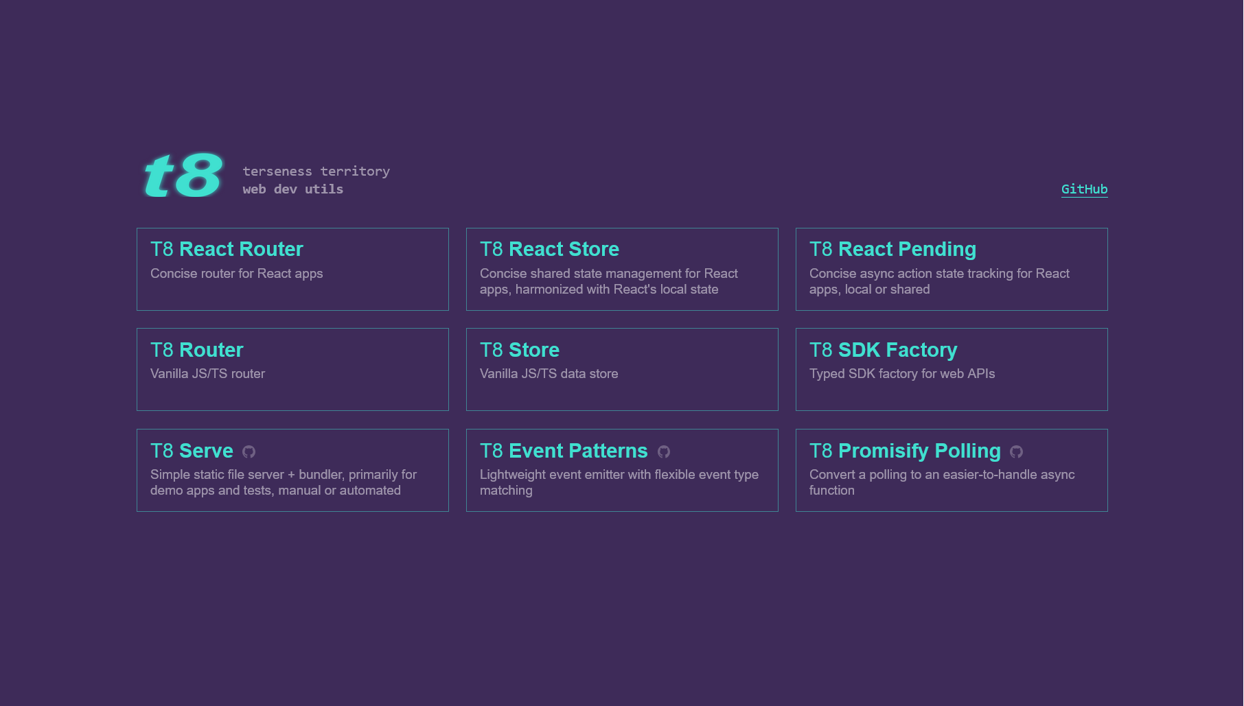 T8 React Store docs screenshot